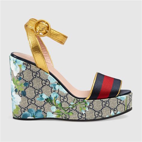 gucci sandals women wedge heels|Gucci platform wedge sandals.